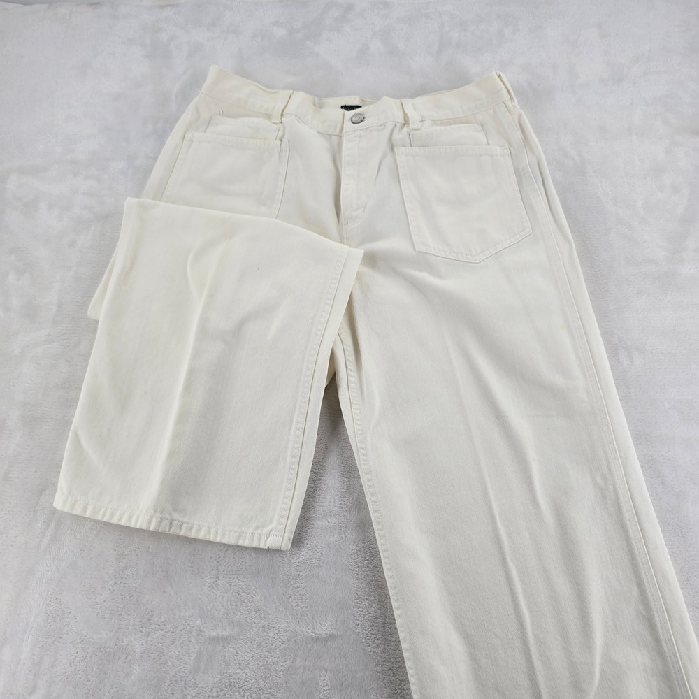Lauren Jeans Company Ralph Lauren Jeans Womens 12 Wide Leg Cream Cotton